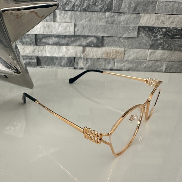 Miu Miu Gold Frame Women's Glasses - Picture 3 of 5